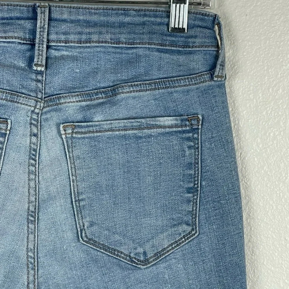 Old Navy Jeans Women's Sz 4 Tall ROCKSTAR Super Skinny Button Fly Fringe Blue - Picture 7 of 10